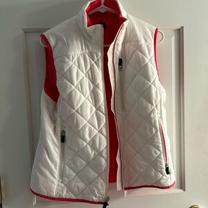 Lands’ End vest - white and coral